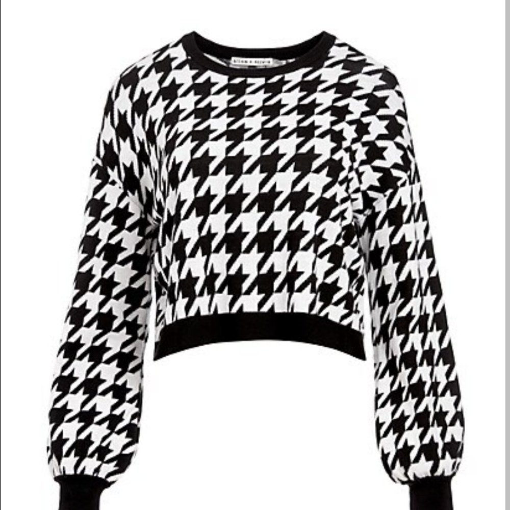 Alice + Olivia Ansley Houndstooth Sweater